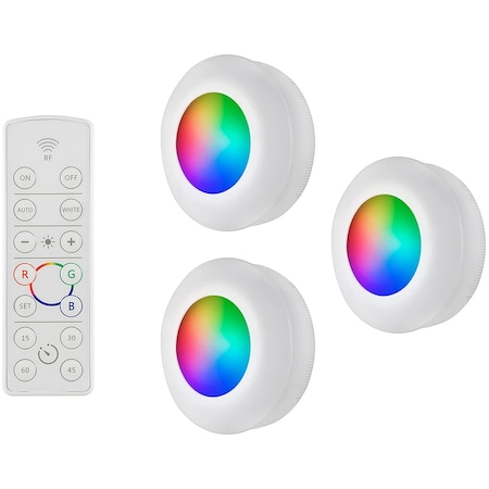 Energizer Color Changing LED Puck Light 3pk 39154T1